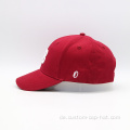 Custom 6 Panel 3D Stickerei Red Baseball Cap